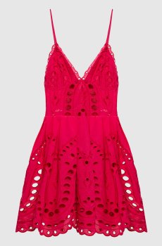 Розовое платье мини Nix с вышивкой