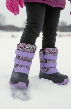 Снігові чоботи з леопардовим принтом на липучках - різнобарвний