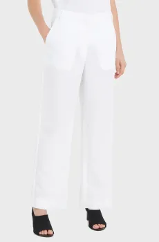 Женские белые брюки LINEN BLEND SLIM STRAIGHT Белый 36 Calvin Klein K20K206695
