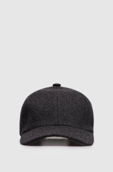 Серая кепка из шерсти и кашемира