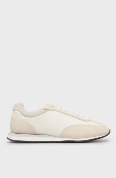 Женские белые кожаные кроссовки RUNNER LACE UP - LTH SUE MIX Белый 36 Calvin Klein HW0HW02286