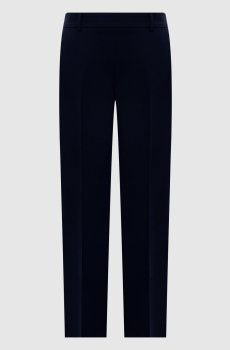 Синие брюки с вышивкой логотипа