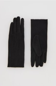 Reserved - Рукавички з імітації замші - чорний - 475FE-99X