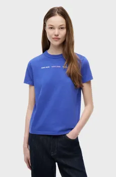 Женская синяя футболка REPEAT Синий XS Tommy Jeans DW0DW22905