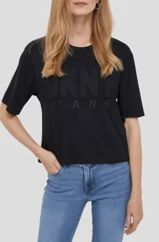 Женская черная футболка Черный S DKNY E3ITCUSB