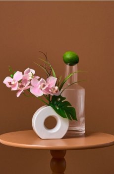 Декоративна рослина у вазі - білий