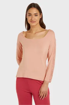 Женский пудровый лонгслив Розовый S Calvin Klein 000QS7006E