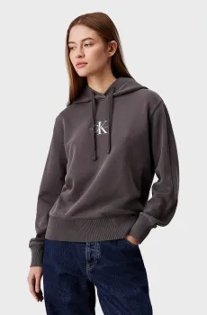 Женское серое худи WASHED MONOLOGO HOODIE Серый XS Calvin Klein Jeans J20J223534