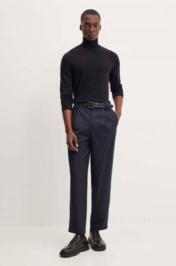 Шерстяные брюки A.P.C. pantalon renato цвет синий прямые WOAPO.H08428 Шерстяные брюки A.P.C. pantalon renato цвет синий прямые WOAPO.H08428