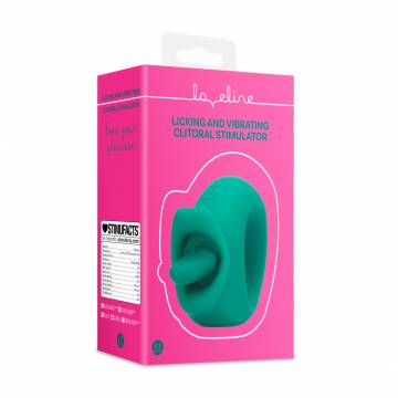 Клиторальный вибратор Loveline Licking And Vibrating Clitoral Stimulator с имитацией куннилингуса, изумрудный, 1 шт