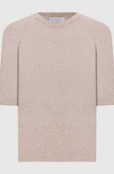 Бежевый топ с кашемиром с люрексом