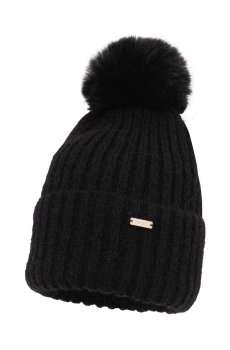Детская шапка с примесью шерсти Jamiks SANDRA цвет чёрный  JZH338