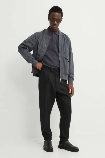 Хлопковое поло G-Star Raw цвет серый однотонное D22783-D287 Хлопковое поло G-Star Raw цвет серый однотонное D22783-D287