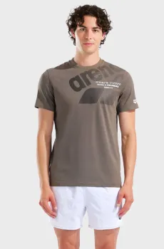 Мужская коричневая футболка LOGO Коричневый S Arena 011000-250