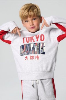 Світшот із принтом - сірий