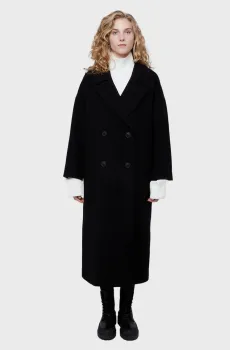 Женское черное шерстяное пальто Черный S PRPY PWWCTDELUA008