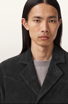 Замшевый пиджак AllSaints HORNETT