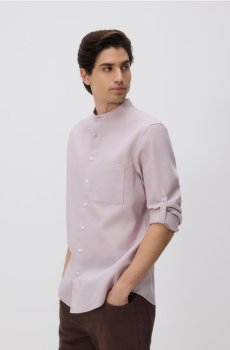 Reserved - Сорочка slim fit із високим вмістом бавовни - пильно-рожевий - 568HT-39X