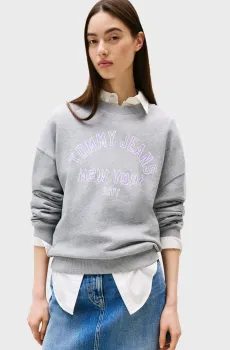 Женский светло-серый свитшот VARSITY OVERDYE Серый XS Tommy Jeans DW0DW21202