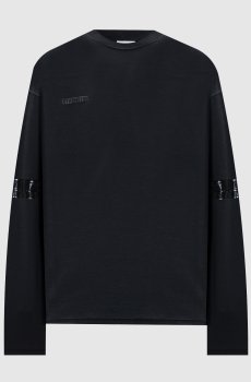 Черный лонгслив эффектом изнанки