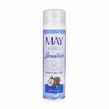 Пена для бритья MAY body Airy Масло кокоса, женская, 200 мл Пена для бритья MAY body Airy Масло кокоса, женская, 200 мл