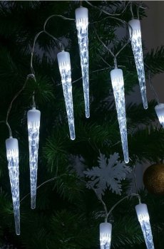 Новорічні гірлянди у формі бурульок - білий