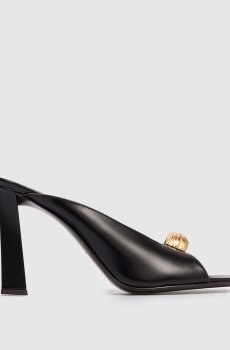 Черные кожаные мюли Mya