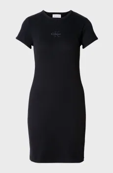 Женское черное платье MONOLOGO BABY RIB Черный M Calvin Klein Jeans LV047F241G