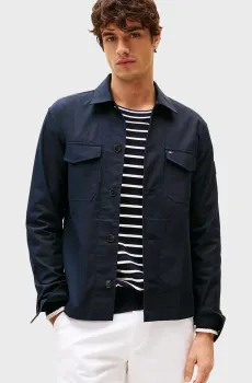 Мужская темно-синяя куртка SHIRT JACKET Синий L Tommy Hilfiger MW0MW38712
