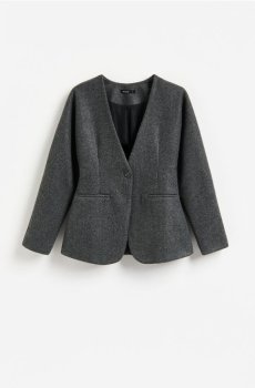 Reserved - Блейзер slim fit - середньо-сірий - 652KE-85M
