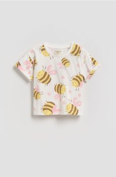 Reserved - Футболка з візерунком - кремовий - 704HU-01X