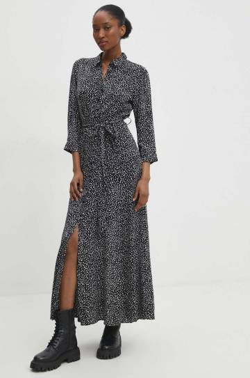 Платье Answear Lab цвет чёрный maxi расклешённая Платье Answear Lab цвет чёрный maxi расклешённая