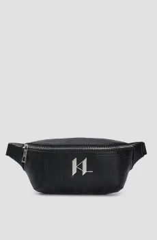 Мужская черная поясная сумка с узором Черный ONESIZE Karl Lagerfeld A1M30090;999