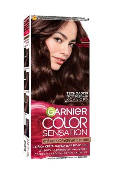 Уценка! Стойкая крем-краска для волос Garnier Color Sensation 4.12 Перламутровый каштановый, 110 мл