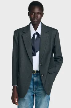 Женский серый жакет Серый 36 Sandro SFPVE01230_Light Grey