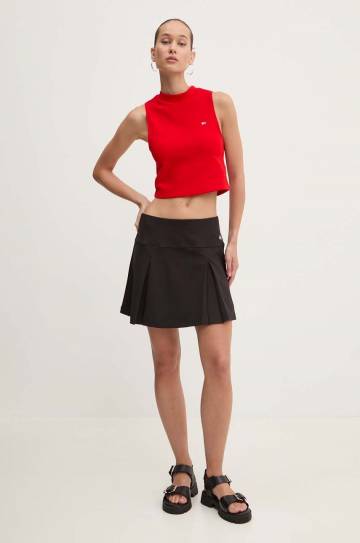 Юбка Tommy Jeans цвет чёрный mini расклешённая DW0DW18489 Юбка Tommy Jeans цвет чёрный mini расклешённая DW0DW18489