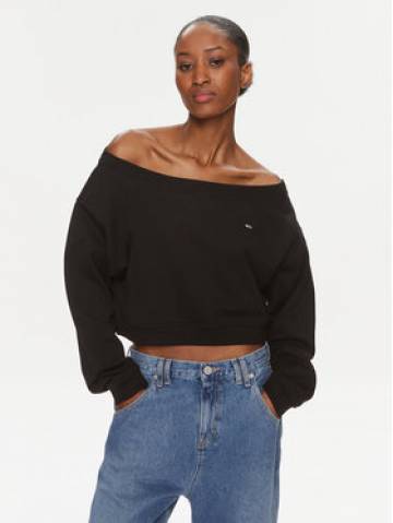 Tommy Jeans Світшот DW0DW17956 Чорний Cropped Fit Tommy Jeans Світшот DW0DW17956 Чорний Cropped Fit
