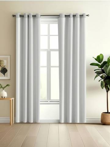 Штора на люверсах - кремовий