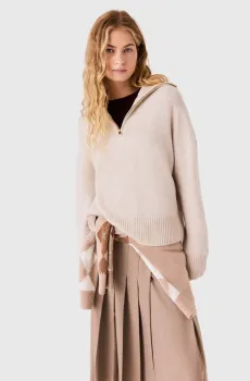 Женская бежевая кашемировая кофта Бежевый 34 MAJE MFPPU01089_Beige