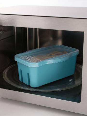 Контейнер з кришкою для приготування в мікрохвильовій печі - темно-синій