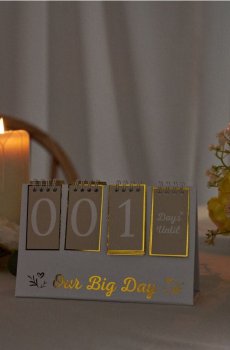 Весільний календар зворотного відліку - білий