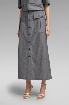 Женская серая юбка Button down long pkt skirt Серый 25 G-Star RAW D23257,D123