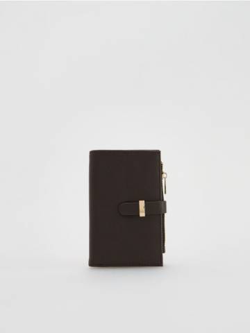 Reserved - Гаманець з оригінальним оздобленням - темно коричневий - 778FD-89X