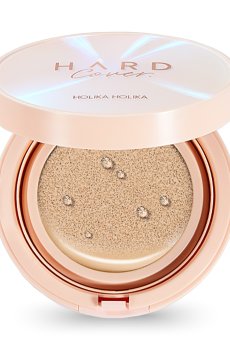 Тональный кушон для лица Holika Holika Hard Cover Glow Cushion EX Set со сменным блоком, 01 Warm Ivory, 2*14 г