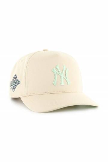 Хлопковая кепка 47 brand MLB New York Yankees цвет бежевый с аппликацией BCWS-SRSHT17GWP-NT96 Хлопковая кепка 47 brand MLB New York Yankees цвет бежевый с аппликацией BCWS-SRSHT17GWP-NT96