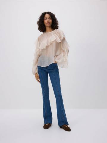 Reserved - Блузка з оборками - кремовий - 760HF-01X