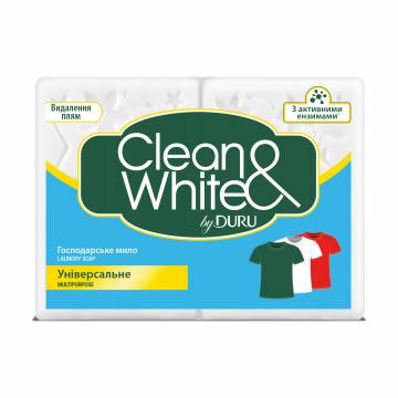 Хозяйственное мыло DURU Clean & White универсальное, 2*120 г Хозяйственное мыло DURU Clean & White универсальное, 2*120 г