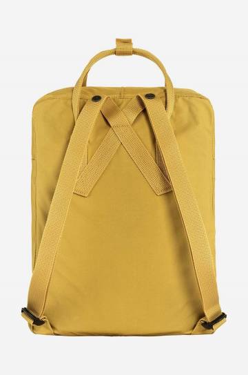 Рюкзак Fjallraven Kanken цвет жёлтый большой с аппликацией F23510.135-135 Рюкзак Fjallraven Kanken цвет жёлтый большой с аппликацией F23510.135-135