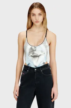 Женское серое боди T-AMERIS Серый S Diesel A21033 0QHHA