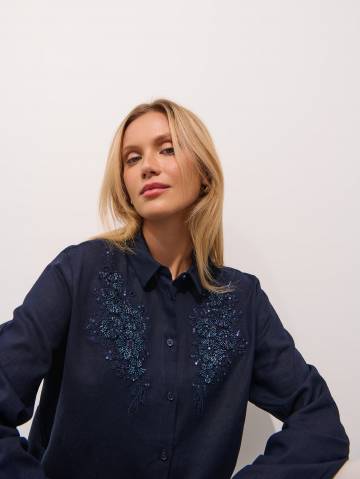 Mohito - Сорочка з аплікацією - сталевий синій - 42